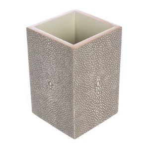 Pigeon and Poodle Faux Shagreen Brush Holder New, Unused. Sand Color